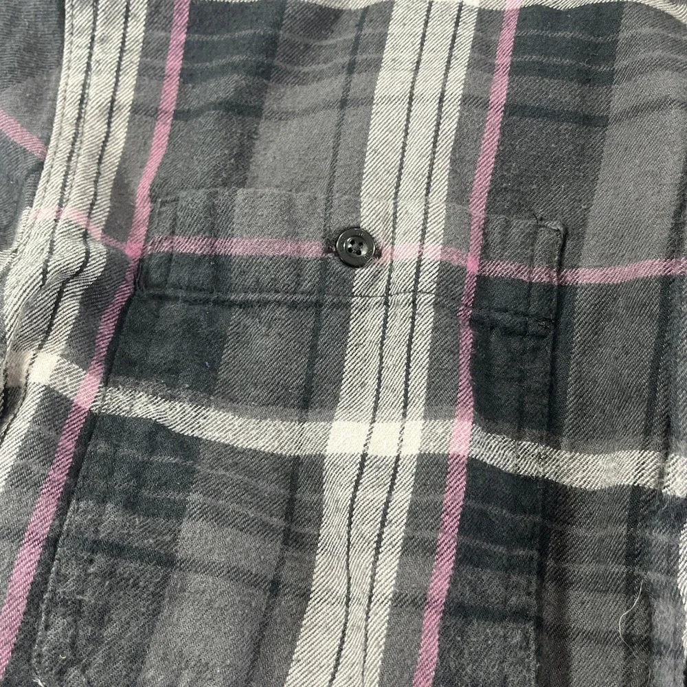The North Face Arroyo Flannel Shirt Mens L Black‎ Grey Plaid Cotton Button Up